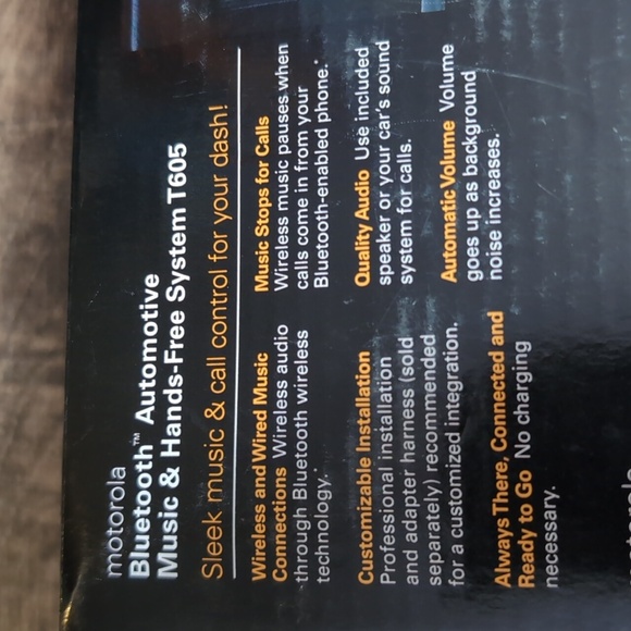 Motorola T605 Bluetooth Automatic Music & Hands-free System MOTBT605CK - Picture 5 of 9